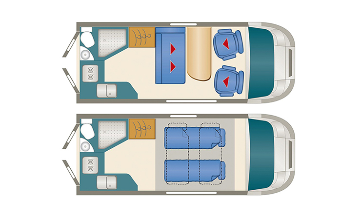 Karmann Campingbusse Wohnmobile Düsseldorf Autohaus Süper Dexter 550 Grundriss